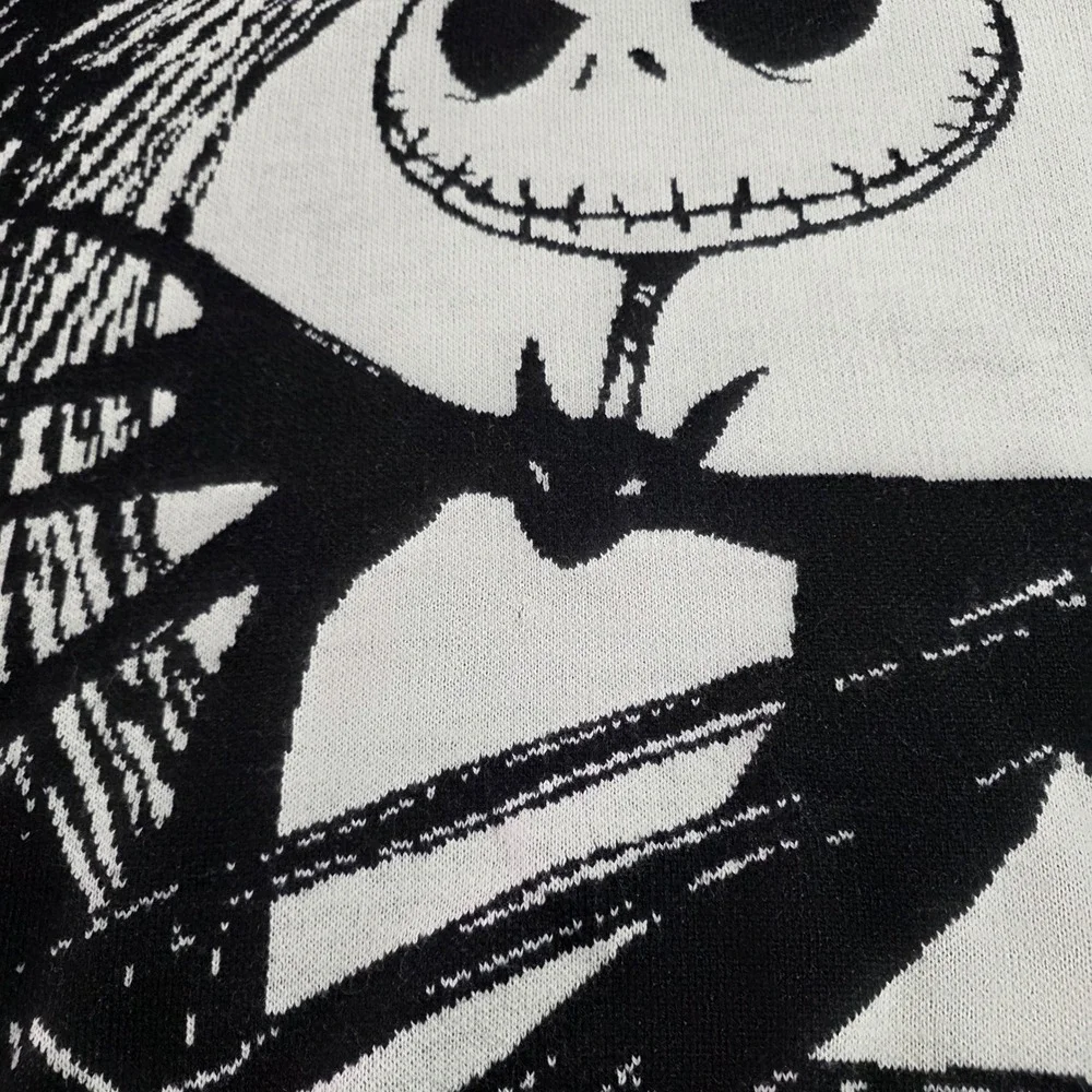 Disney Nightmare Before Christmas Jack Skellington Knit Sweater Black White 2X